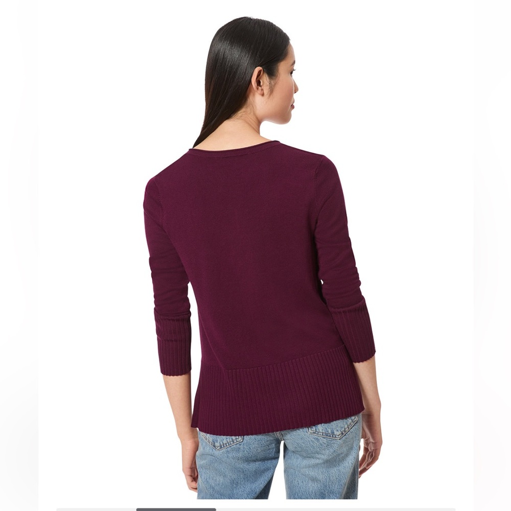 NWT - Melissa Paige Women's V-Neck Wide-Hem Wide-Cuff Sweater - Picture 3 of 4